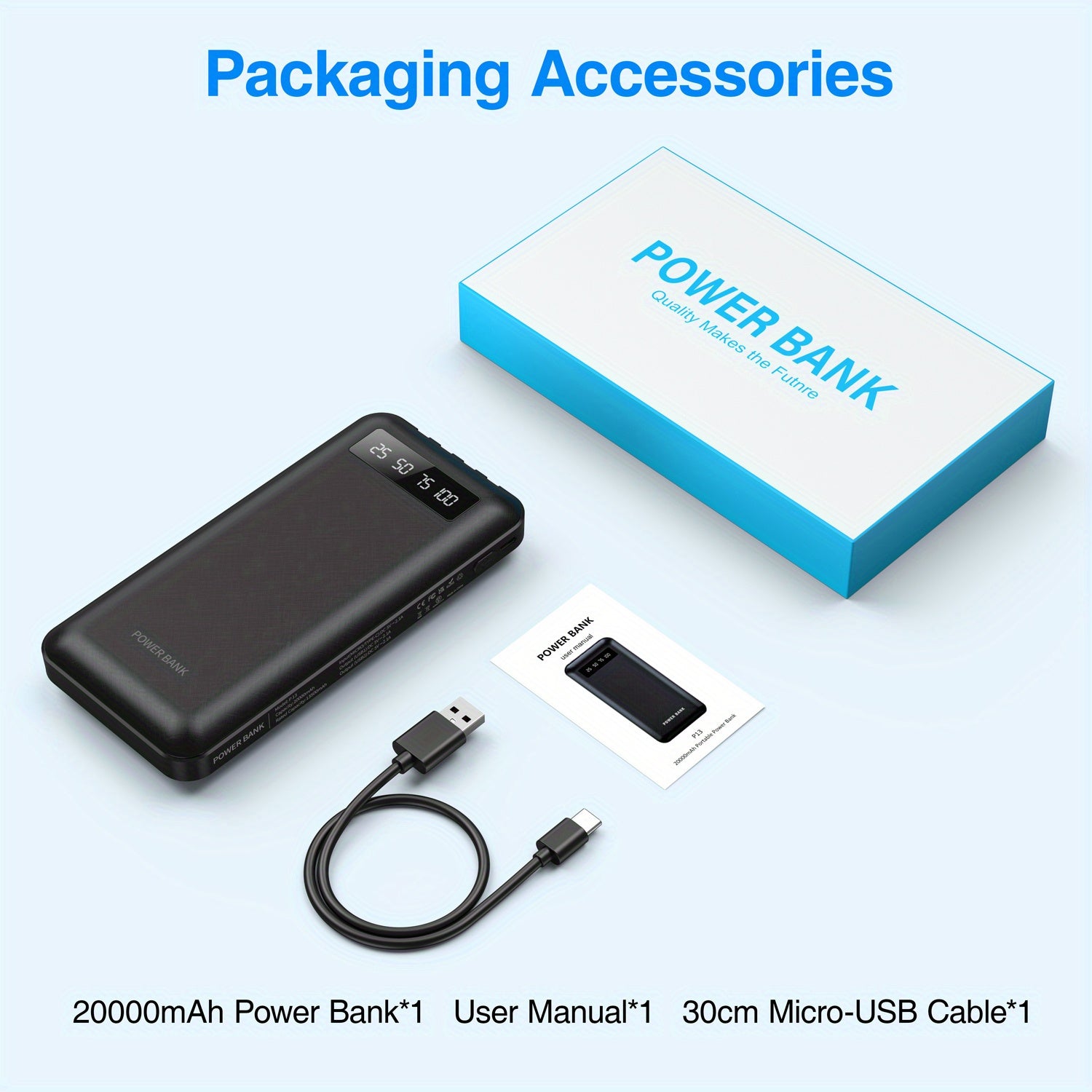 20000mAh High-Capacity Portable Power Bank